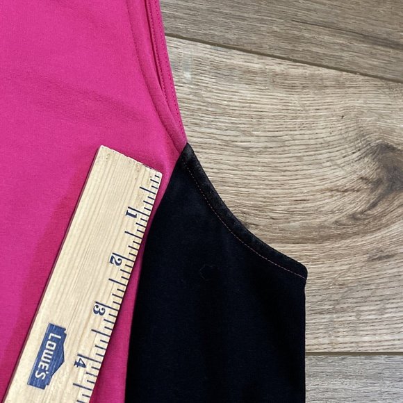 Women's LRL Ralph Lauren Shift Dress SZ Large Pink Black Stretch Pullover - Picture 7 of 11